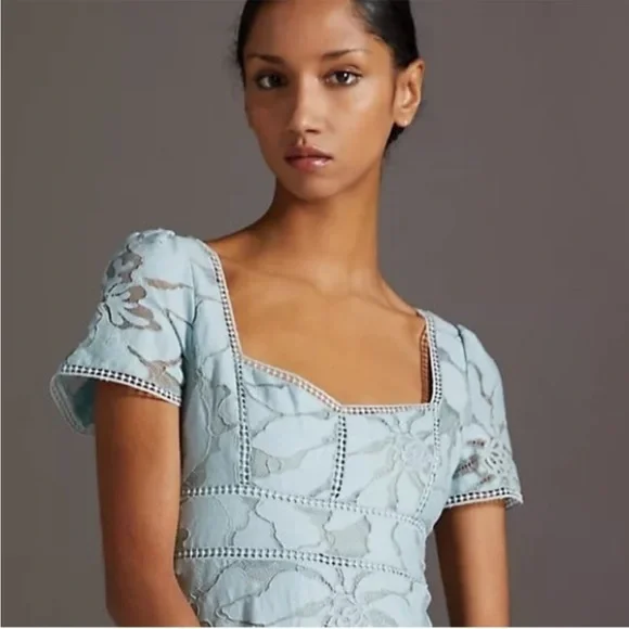 Anthropologie By AnthropologieSlim Lace Maxi Dress in Blue Size 18W